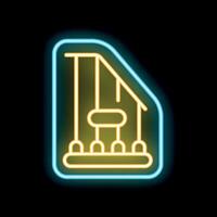 Bright neon harp icon is glowing on a black background vector