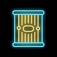 Neon icon of car air filter replacing, repairing and maintaining service vector