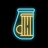 Neon sign showing a pint of beer on a black background vector