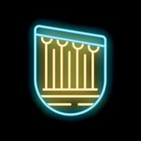 Glowing neon line ancient greek pattern on black background icon isolated illustration vector