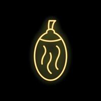 Glowing neon icon of coconut water on black background vector