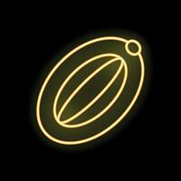 Yellow neon sign depicting inflatable swimming ring against a black background vector