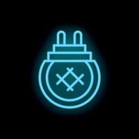 Neon style icon of an electrical plug representing power source vector