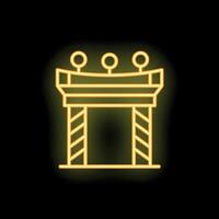Neon style icon representing airport traffic control tower vector