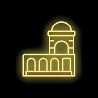 Neon style icon of ancient building with arches and dome vector