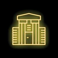 Neon icon of a government building with columns representing democracy vector