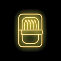 Neon sign sardines can shining in the dark vector