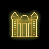 Glowing neon sign depicting brandenburg gate in berlin germany vector