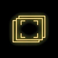 Neon icon of multiple selection interface glowing on black background vector