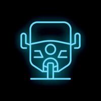 Neon sign of an auto rickshaw on a black background vector