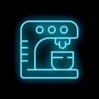 Neon icon of a kitchen mixer whisking ingredients in a bowl vector