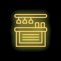 Neon bar counter glowing on a black background vector