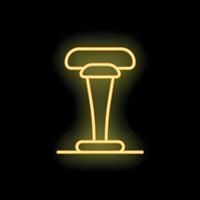 Neon sign representing a bar stool glowing on a black background vector