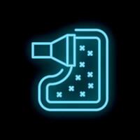 Neon sign of pool cleaning service with water and stars on brick wall background vector
