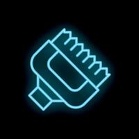 Neon style icon of a paint roller painting a wall vector
