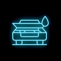 Neon style icon of car having oil change service done vector