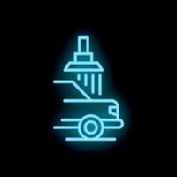 Neon car wash sign showing vehicle being washed vector