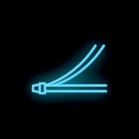 Blue neon seat belt sign on black background vector