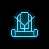 Neon icon of a baby cradle swinging on a black background vector