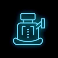 Neon icon of car seat with heating system for driver comfort vector