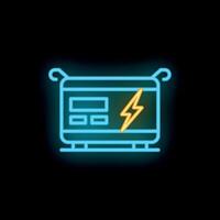 Neon generator providing emergency power during blackout vector