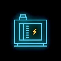 Neon sign of a generator providing electricity backup power vector