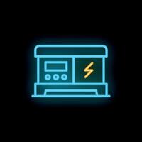 Neon generator icon glowing on dark background vector