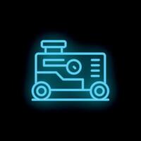 Neon icon of a portable generator providing electricity vector