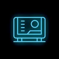 Neon sign representing interactive kiosk with blank screen for your advertisement vector