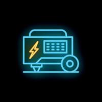 Neon generator providing emergency power during blackout vector