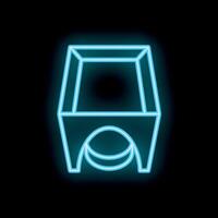 Neon sign representing a ring with a stone on a black background vector