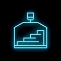 Neon sign representing career growth with stairs leading to top position vector