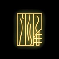 Neon icon of laminate being installed over a heating grid vector
