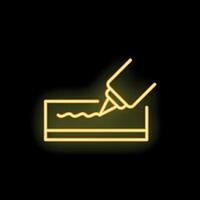 Neon sign of pastry bag decorating a cake with icing vector
