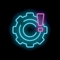 Neon gear showing critical error message vector
