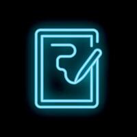 Neon digital signature icon on black background vector