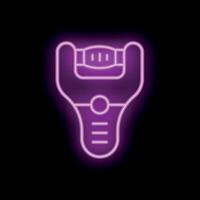 Bright neon icon of electric skin moisture analyzer showing hydration level vector