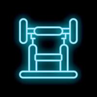 Neon sign showing gym equipment for working out biceps vector