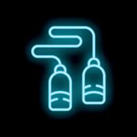 Neon icon of jump rope glowing on dark background vector