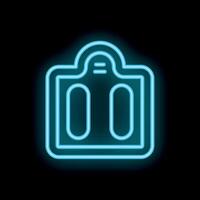 Neon bathroom scale icon glowing against a black background vector