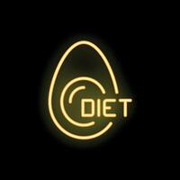 Neon sign of an egg representing diet food concept vector