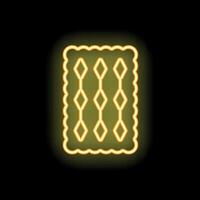 Neon yellow cracker glowing on dark background vector