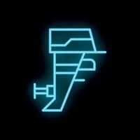 Neon icon of a boat motor shining on black background vector
