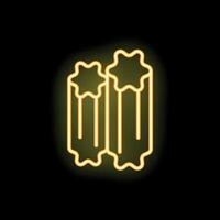 Neon icon of two glasses of beer with foam on black background vector