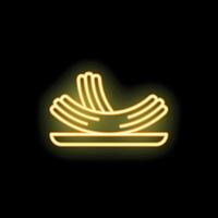 Neon sign showing spaghetti pasta on a plate vector