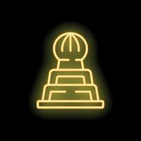 Glowing neon line chess icon isolated on black background, illustration vector