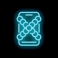 Neon pop it fidget toy attached to smartphone screen vector