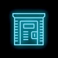 Neon icon of electric generator glowing on dark background vector
