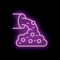 Neon style icon of industrial pipe polluting environment vector