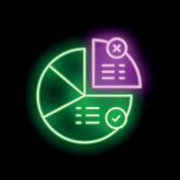 Neon style icon showing data driven decision making vector